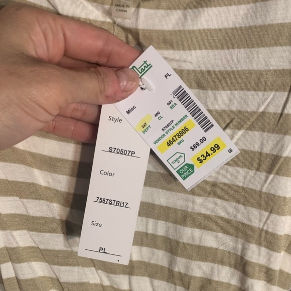 Tan and white stripped dress size PL - Picture 6 of 11